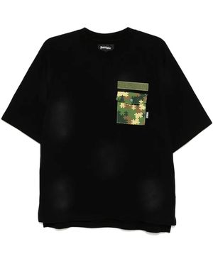 PEACE AND AFTER Logo-Patch T-Shirt - Black