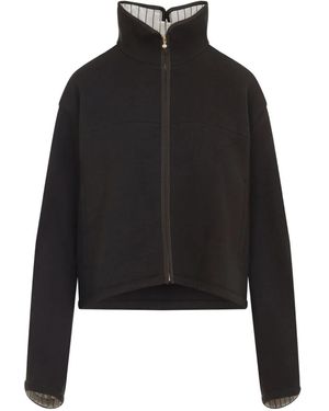 Carven Veste Zippée À Col Montant - Noir