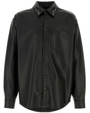 Marni Stud-Embellished Leather Shirt - Black