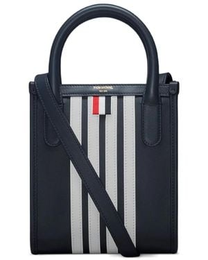 Thom Browne Gestreifter Tote Bag - Blau