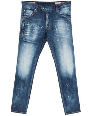 DSquared² Jean Délavé À Effet Taches De Peinture - Blue