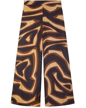 PUCCI Abstract-Pattern Print Silk Pants - Blue