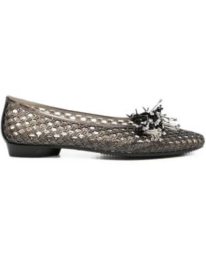 HEAVENLY JELLY Glitter-Embellished Flat Court Shoes - White