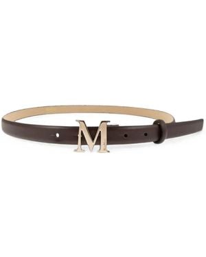 Max Mara M Monogram Leather Belt - White