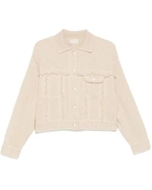 Kujten Arya Fringed Buttoned Jacket - Natural