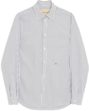 Valentino Garavani Cotton Poplin Shirt With Striped Vlogo Embroidery - White