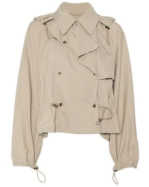 Burberry Veste À Taille À Lien De Resserrage - White