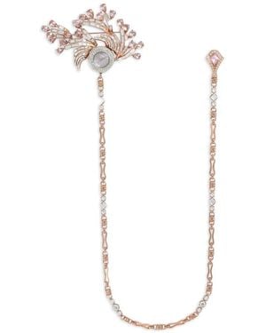 Dolce & Gabbana Watch Brooch With Rhinestones - White