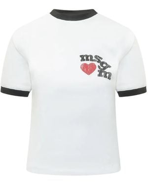 MSGM Ringer Detail T-Shirt - White