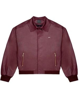 PLACE OF ELMS Diamond Classic-Collar Jacket - Red