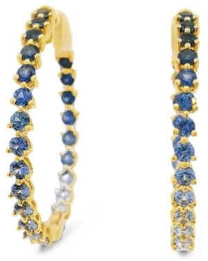 Lisa Nik Sapphire Hoop Earrings - Metallic