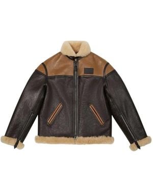 KENZO Flying Boke Shearling Jacket - Brown