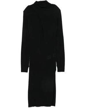 The Attico Roll-Neck Wool Dress - Black