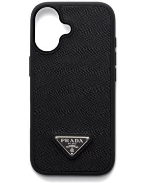 Prada Saffiano-Leather Iphone 17 Case - Black