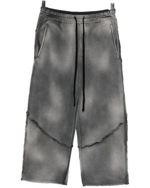 Thom Krom Faded-Effect Raw-Cut Track Pants - Grey