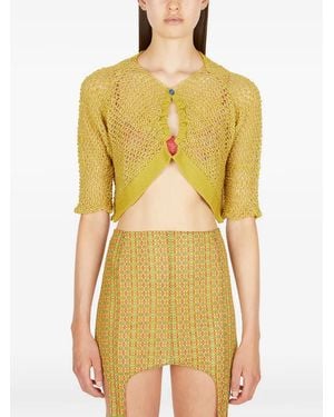 Louise Lyngh Bjerregaard Button Open Knit Knitwear - Yellow