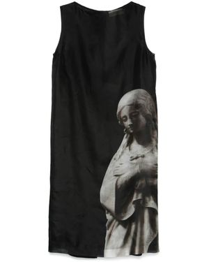 Fendi Roman Statue-Print Midi Dress - Black
