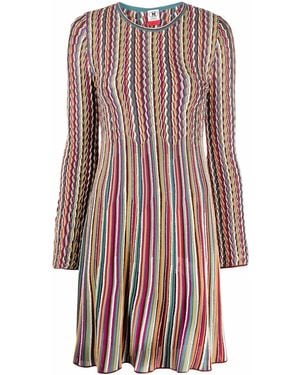 Missoni Long-Sleeve Striped Mini Dress - Pink