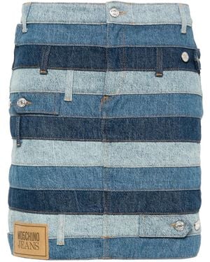 Moschino Paneled Denim Mini Skirt - Blue