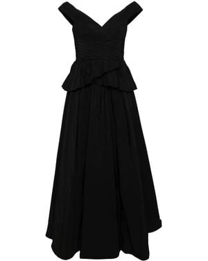 Marchesa Drapiertes Abendkleid Aus Taft - Schwarz
