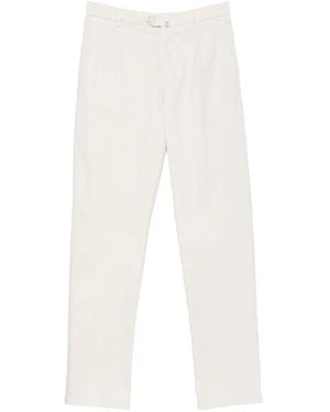 Kiton Pantalones Rectos Con Pinzas - Blanco