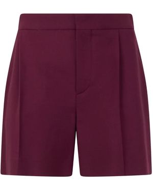 Alberta Ferretti Pleat-Detail Shorts - Purple