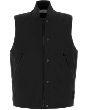 Stone Island Zip-Up Gilet - Black