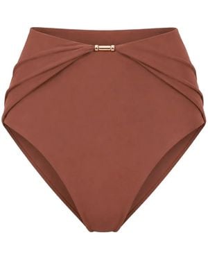 Devon Windsor Evalina-Tone-Hardware Bikini Bottoms - Brown