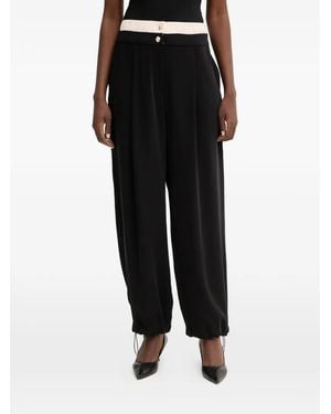Liu Jo Double-Waistband Pants - Black