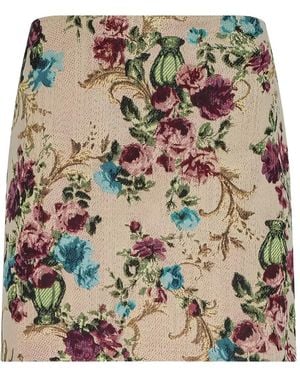 L'Agence Marseile Floral Mini Skirt - Natural