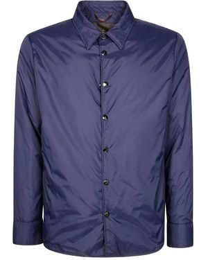 ONTHEBUND Hemdjacke aus Tech-Jersey - Blau