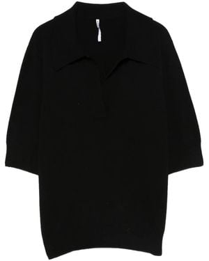 Liviana Conti Dorin V-Neck Three-Quarter-Sleeve Jersey - Black