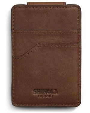 Shinola Navigator Magnetic Money-Clip Card Holder - Brown