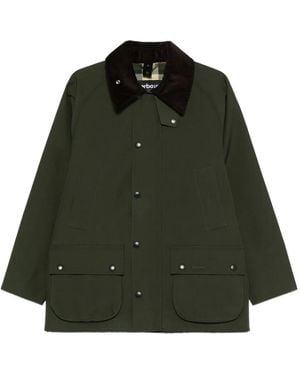 Barbour Bedale Jacke mit Cordkragen - Grün