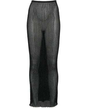 Dondup Sheer-Knit Maxi Skirt - Black
