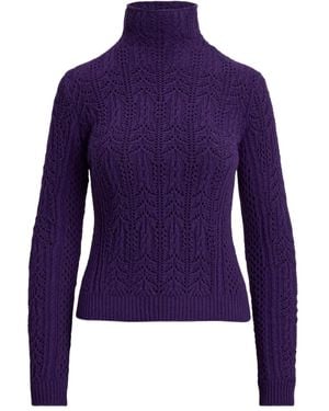 Ralph Lauren Pull En Maille Pointelle - Violet