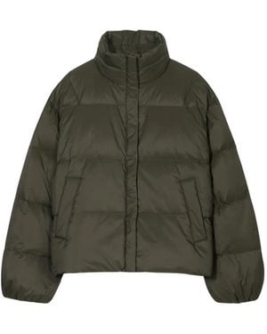 Closed Quilted High-Neck Jacket - Green