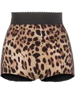 Dolce & Gabbana Leopard-Print High-Waisted Briefs - Black