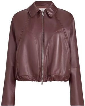 Brunello Cucinelli Jacke Aus Nappaleder Mit Kordelzug Und Monili - Lila