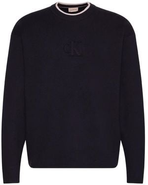 Calvin Klein Logo Crew-Neck Knitwear - Blue