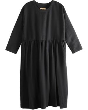 Uma Wang Long-sleeve Crew-neck Midi Dress - Black