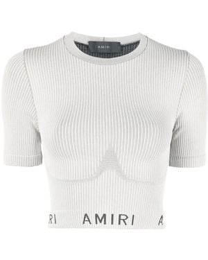 Amiri Logo-Print Seamless Performance Top - White