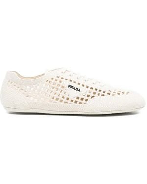 Prada Collapse Woven Low-Top Trainers - White
