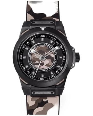 Hydrogen Sportivo Camouflage-Print 42Mm Watch - Black