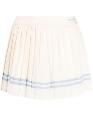 Sporty & Rich Stripe-Detailing Pleated Skort - White