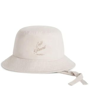 Café Kitsuné Sombrero De Pescador Con Logo - Blanco