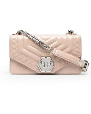 Philipp Plein Medium Hexagon Padded Shoulder Bag - Natural