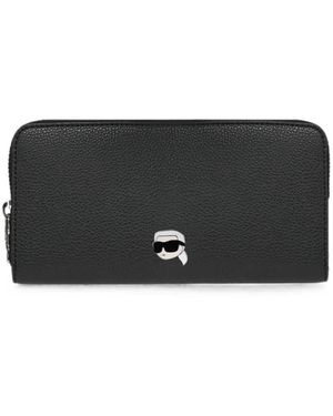 KARL LAGERFELD Ikon Pebble Continental Wallet - Black