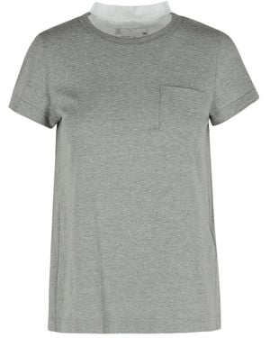 Sacai コットン Tシャツ - グレー