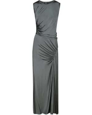 Giorgio Armani Crystal-Embellished Ruched Maxi Dress - Grey